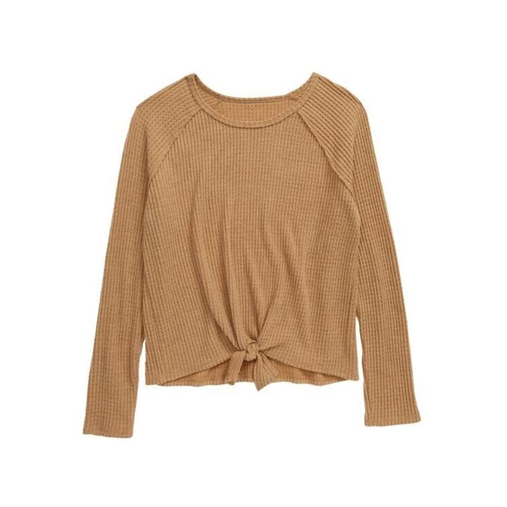Treasure‎ & Bond Girls Coxy Thermal Knit Tie Front Top Olive Honey XL(14/16) $29